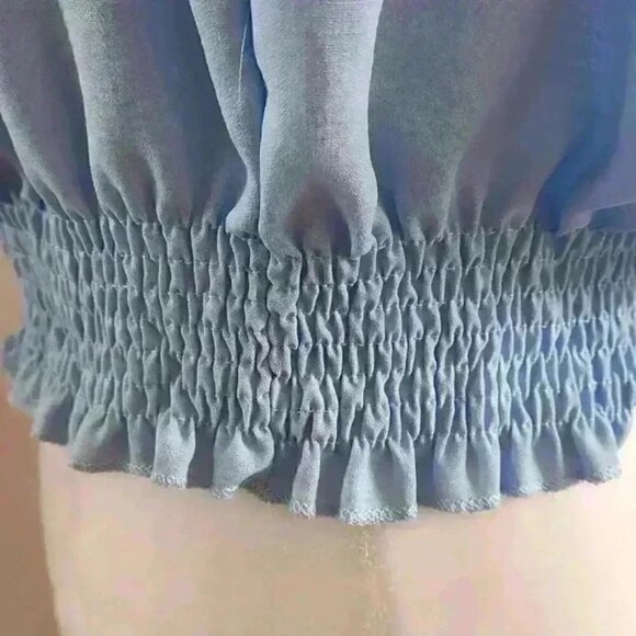 Shein baby Blue short sleeve crop  top US XXL - Picture 5 of 8